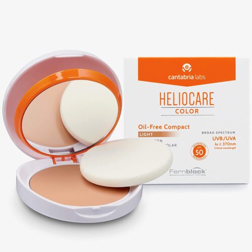 Heliocare Color Compacto Oil-Free SPF 50 Fotoprotección Avanzada con Color, para Pieles Mixtas o Grasas, Light, 10gr
