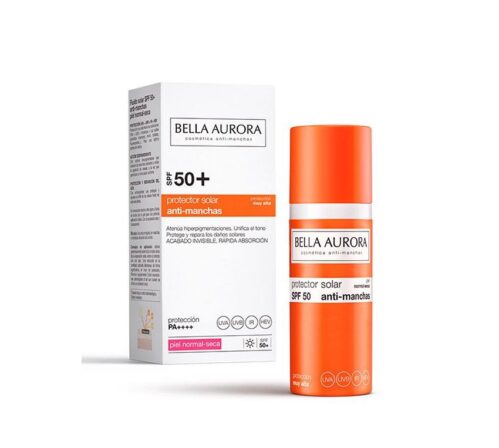 Protector solar antimanchas SPF50+. Piel normal-seca